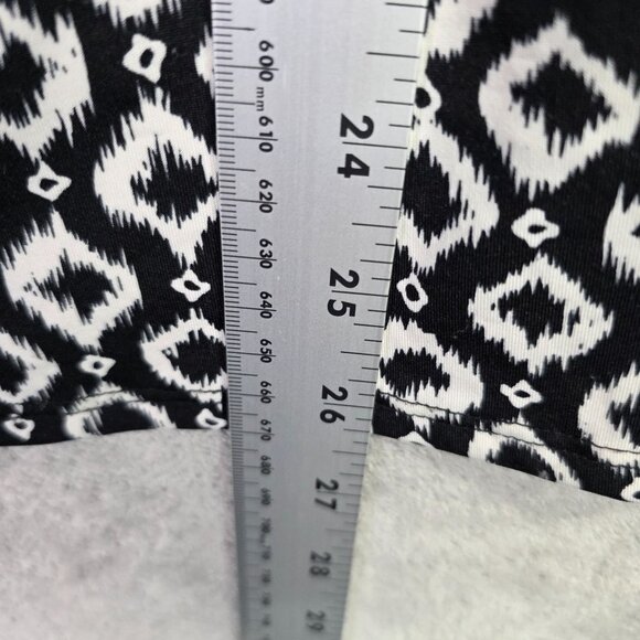 Womens Notations Black & White Print Blouse Button Up Polyester 3/4 Sleeve 2X - Picture 7 of 9
